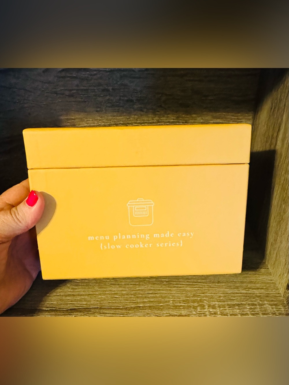 Menu Planning Card Box - Yellow Recipe Card Holder. Passionate Penny Pincher
